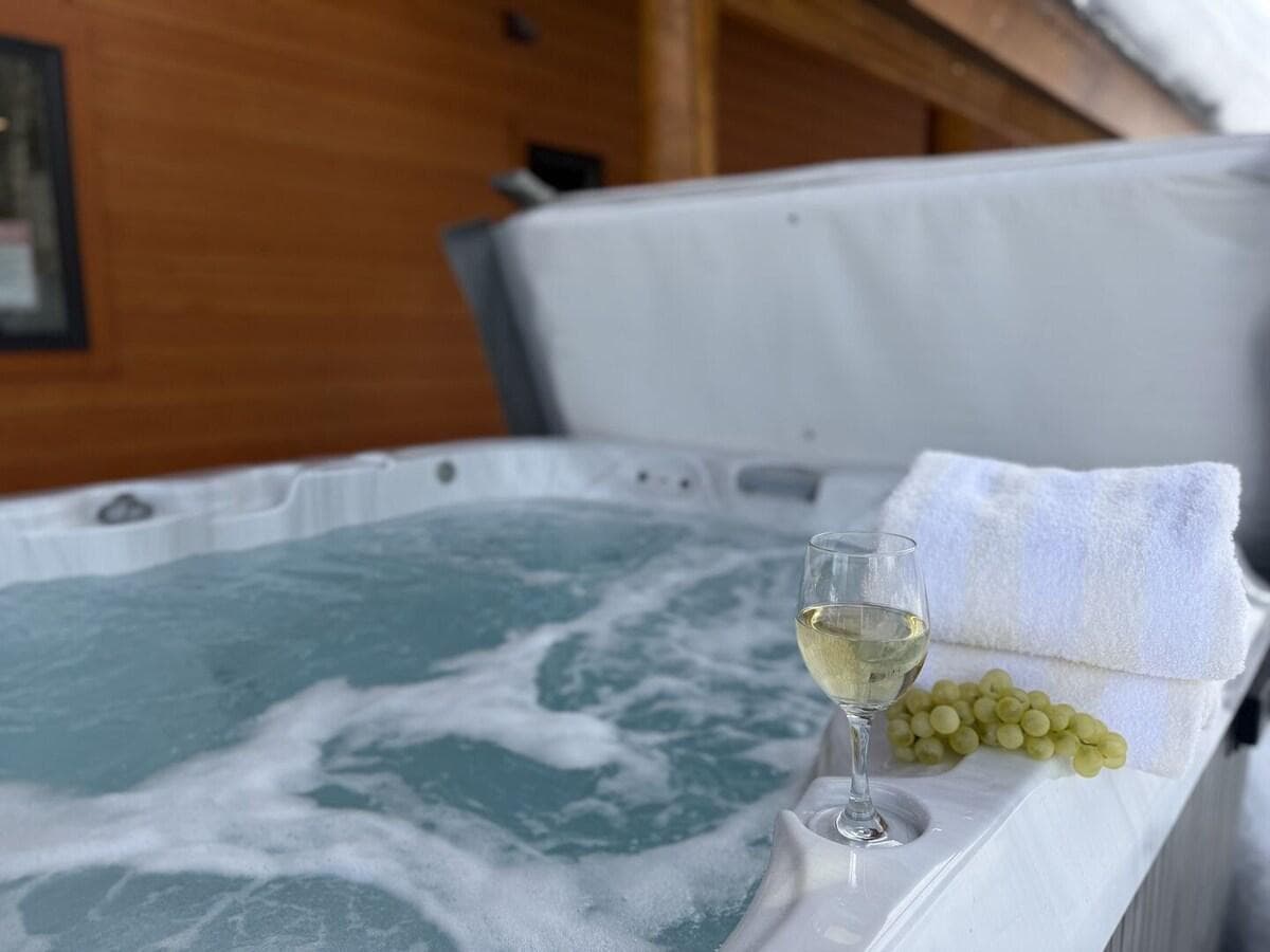 Relax in the hot tub.